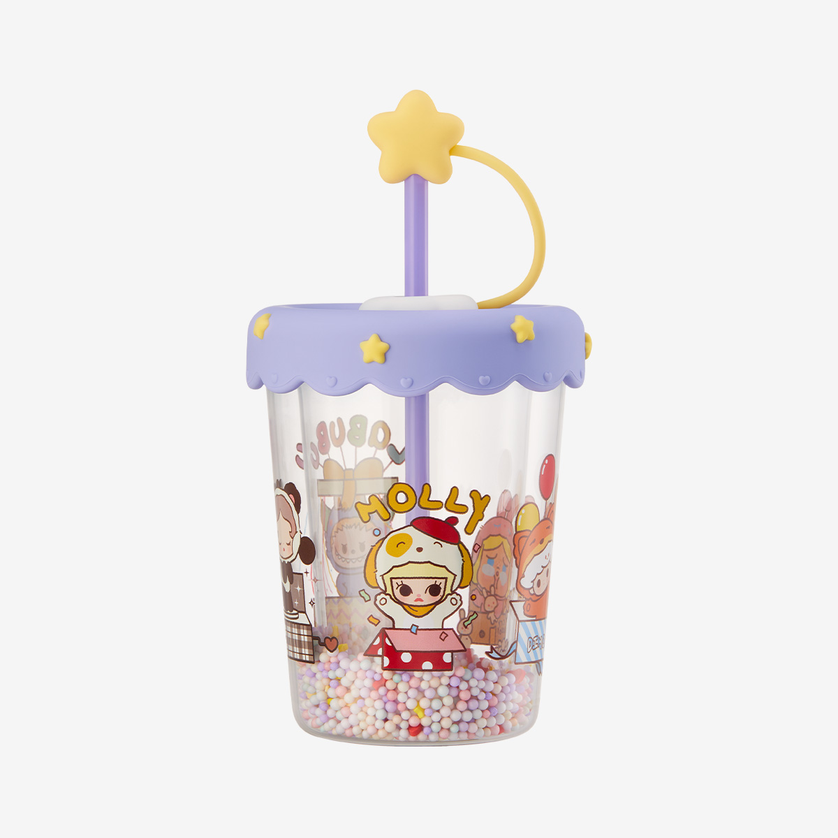 Pop Bean Pajama Party Double Layered Shaking Straw Cup